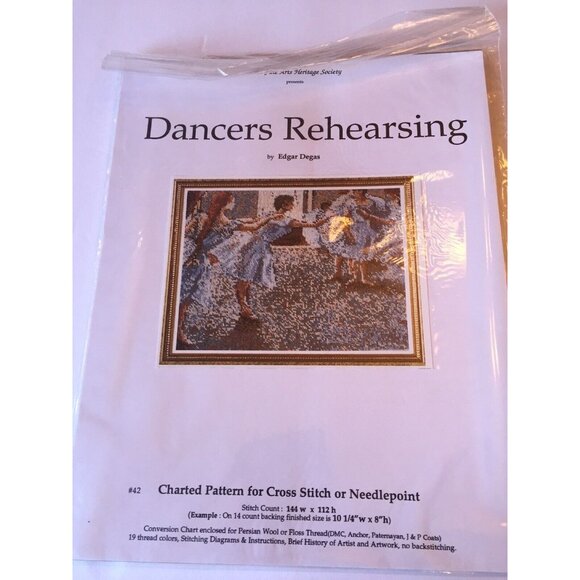Dancers Rehearsing Cross Stitch Chart The Fine Arts Heritage Society Edgar Degas - Picture 7 of 8
